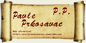 Pavle Prkosavac vizit kartica